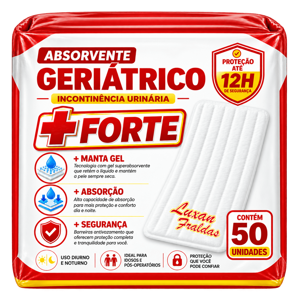Embalagem Absorvente Geriátrico Mais Forte 50 unidades